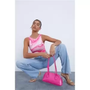 Image of I Saw It First Pink Slinky Marble Print Racer Neck Bodysuit Co-Ord - Pink