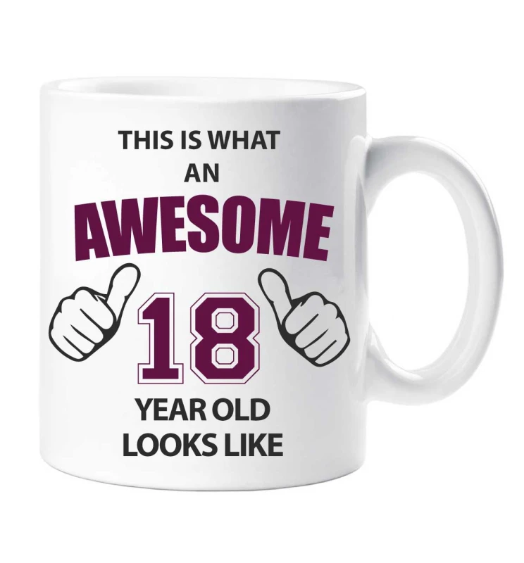 Image of 60 SECOND MAKEOVER Awesome 18 Year Old Mug White unisex
