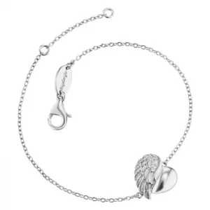 Image of Angel Whisperer Sterling Silver Heart Wing Bracelet