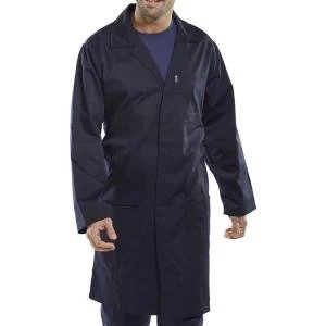 Image of Click Workwear Poly Cotton Warehouse Coat 34" Navy Blue Ref PCWCN34