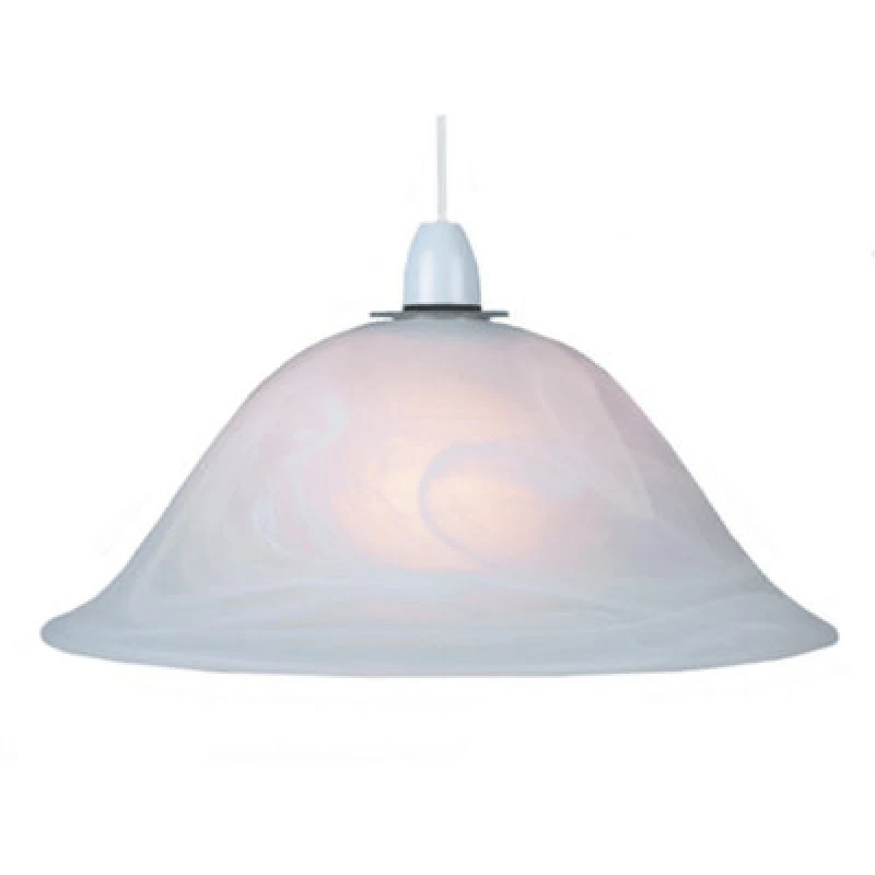 Image of Happy Homewares White Alabaster Glass Easy Fit Pendant Shade Or Floor Lamp Shade