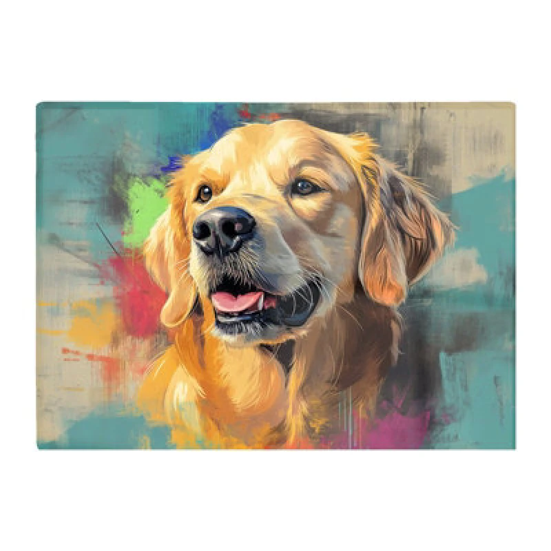Image of Warren Reed Designer Banksy Inspired Golden Retriever Chopping Board