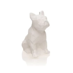 Image of White Low Poly Bulldog Candle