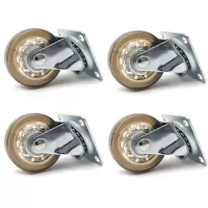 Image of 50mm 35kg Plastic Swivel Castor Wheel Furniture Caster - Colour Brown - Pack of 4