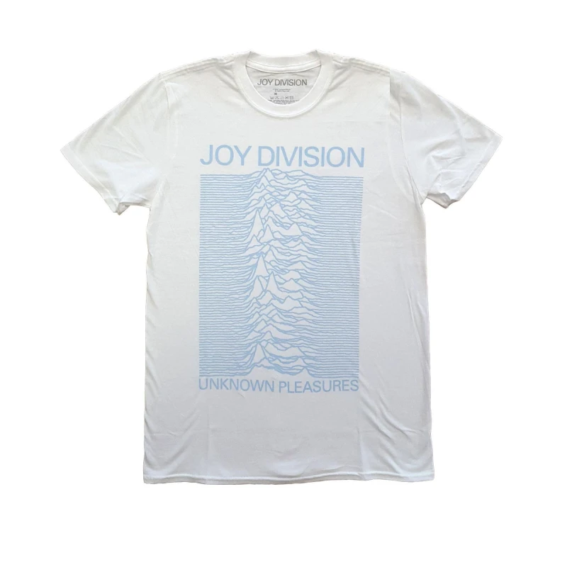 Image of Joy Division Joy Division Men Unknown Pleasures T-Shirt in White Size: X-Large White XL Male 5063238455979