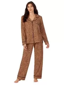 Image of DKNY Cosy Printed Pyjama Set - Natural Animal, Multi Size M Women