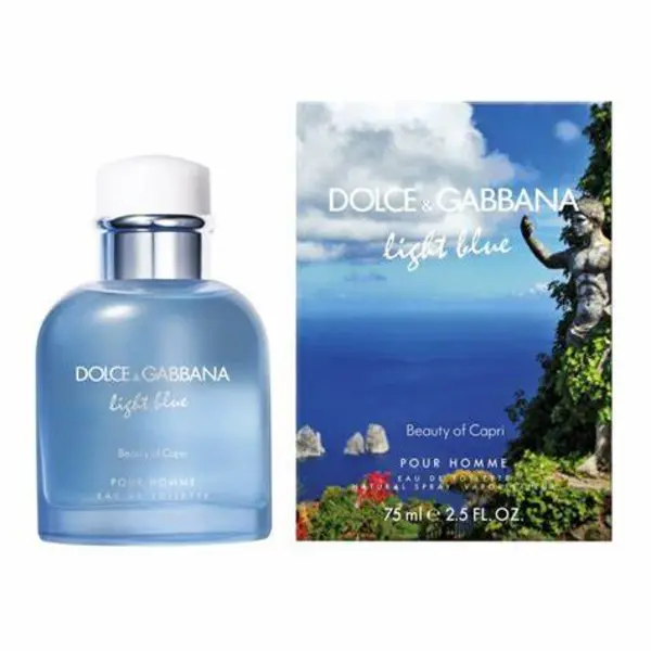 Image of Dolce Gabbana Light Blue Beauty Of Capri Pour Homme Eau de Toilette For Him 75ml