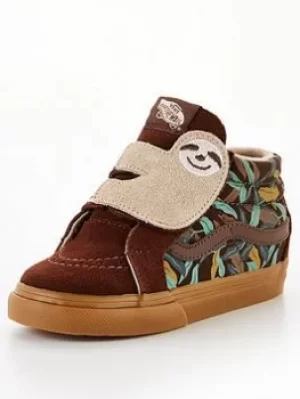 Image of Vans Toddler SK8-Mid Sloth Reissue V, Brown, Size 9