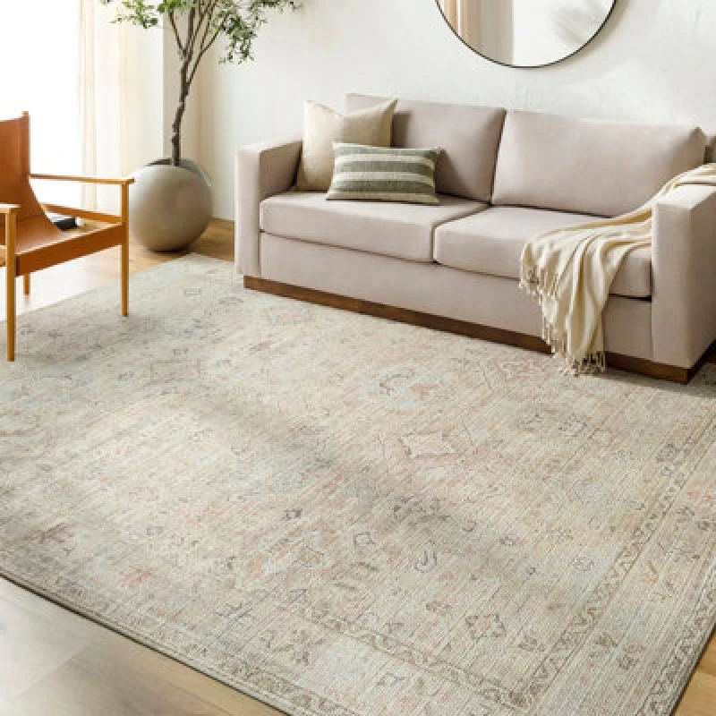 Image of Becki Owens X Livabliss Vintage Oriental Boho Medium Brown Marlene Area Rug 157 X 213cm - Easy Care, Ideal For Living Room