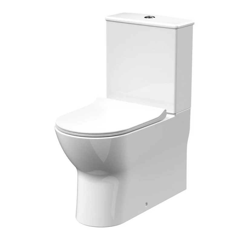 Image of Balterley Flush to Wall Close Coupled Toilet, Soft Close Seat 806x375x612mm White