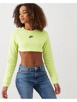 Image of Nike Nsw Air Ls Crop Top - Limelight