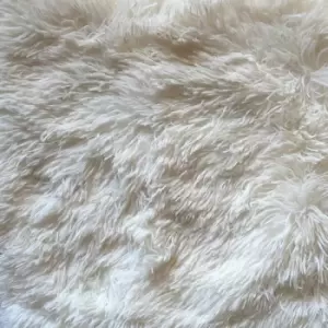 Image of Panache Home Doux Faux Fur Cushion Cover, Cream, 43 x 43 Cm