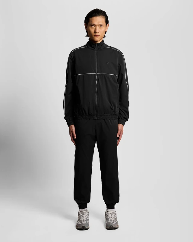 Image of Lyle & Scott Mens Piped Track Pants in Black