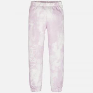 Image of Calvin Klein Jeans Girl's Cloud Aop Sweatpants - Digital Cloud - 10 Years