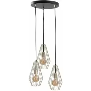 Image of Keter Geo Cluster Pendant Ceiling Light Gold, 32cm, 3x E27