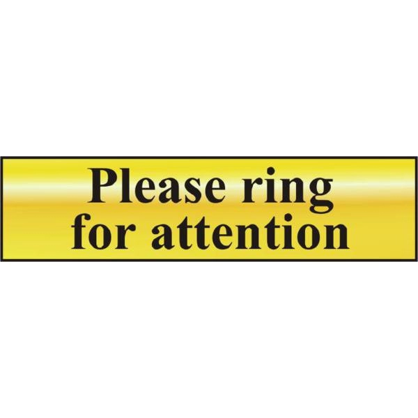 Image of ASEC Please Ring For Attention 200mm x 50mm Self Adhesive Sign
