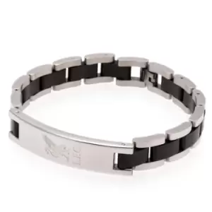 Image of Liverpool FC Black Inlay Bracelet (One Size) (Silver)