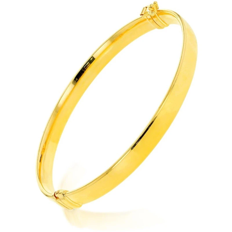 Image of Be You 9ct Gold Plain Wide Bangle Yellow Gold female One Size