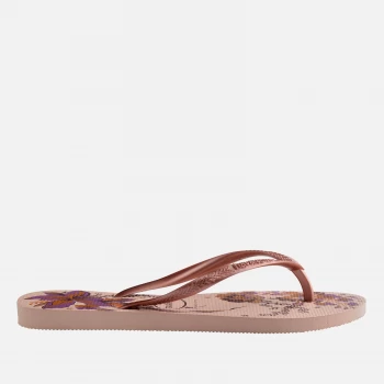 Image of Havaianas Womens Slim Organic Flip Flops - Ballet Rose/Pink Retro Metallic - UK 5