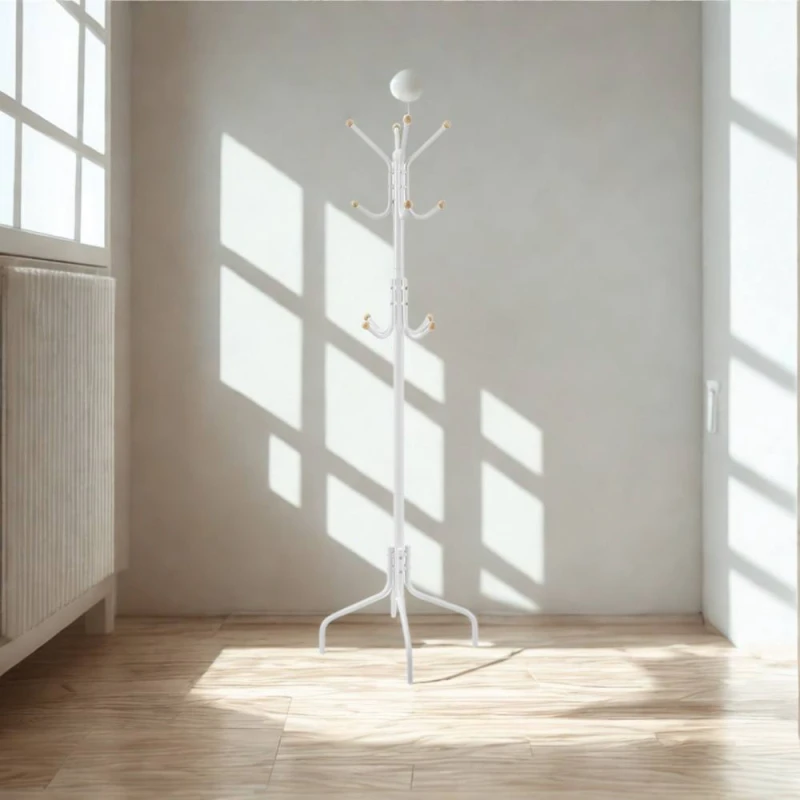 Image of Pirlo Plush Metal Hallway Coat Rack Stand With 12 Hooks White White Unisex