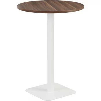 Image of 800MM Circular High Contract Table - White/Dark Walnut
