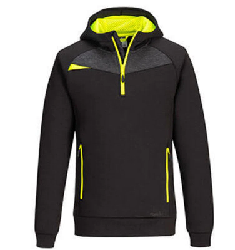 Image of Portwest DX4 Quarter Zip Hoodie DX467BKRS Colour: Black