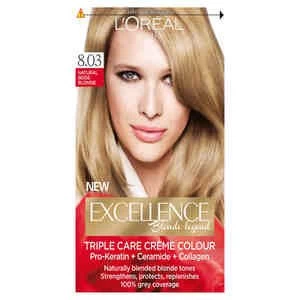 Image of Excellence Creme 8.03 Natural Beige Blonde Hair Dye Blonde