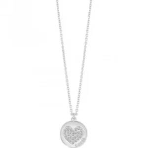 Image of Ladies Guess Silver Plated Heart Devotion Necklace