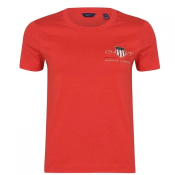 Image of Gant Gant Archive Shield Tee - 667 LAVA RED