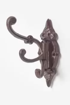 Image of Ornate Hinged Cast Iron Wall Hook