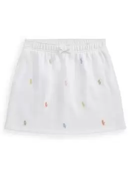 Image of Ralph Lauren Girls All Over Polo Print Skirt - White, Size Age: 6 Years, Women