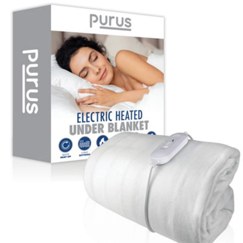 Image of Purus Single Electric Blanket Heated Bed Under Blanket Polyester Detachable Control 3 Heat Settings