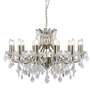 Image of Paris 12 Light Chandelier Antique Brass Finish, E14