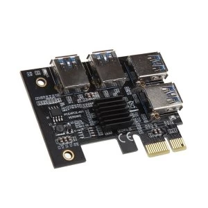 Image of Kolink PCIe x1 to Quad x16 - Quad-Mining / Rendering Upgrade Adapter