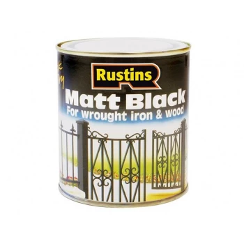 Image of Rustins Matt Black Paint Quick Drying 2.5 Litre
