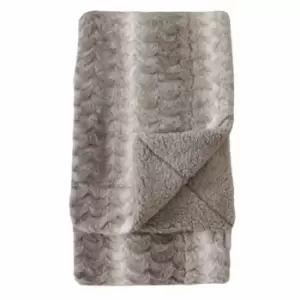 Image of Crossland Grove Stripe Faux Fur Throw Natural 1400x1800mm