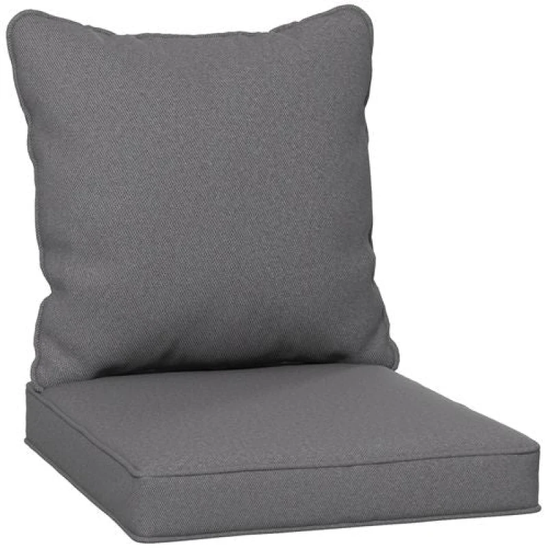 Image of Outsunny One Piece Seat Cushion w/ Backrest - Charcoal Grey 84G-236V70CG