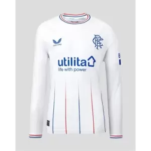 Image of Castore Rangers Away Long Sleeve Shirt 2023 2024 Juniors - White