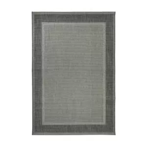 Image of Denver Border Indoor/Outdoor Rug - Grey - 120x170cm