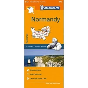Image of Normandy - Michelin Regional Map 513 Map Sheet map 2016