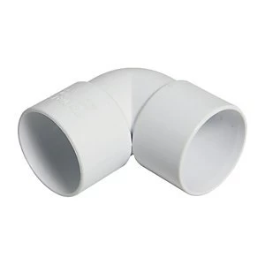 Image of FloPlast WS11W Solvent Weld Waste 90 Deg Bend - White 40mm