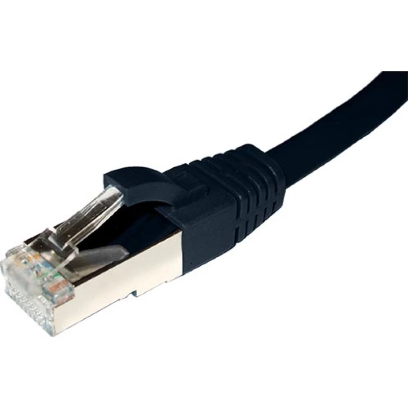 Image of Cablenet 1m Cat6a RJ45 Black F/FTP PE External Flush Moulded Solid Pat