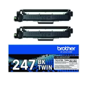 Image of Brother TN247 Toner Cartridges Twin Pack High Yield Black TN247BKTWIN