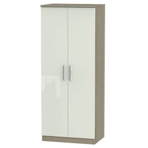 Image of Robert Dyas Kirkhill Ready Assembled 2-Door Wardrobe -Taupe Cedar