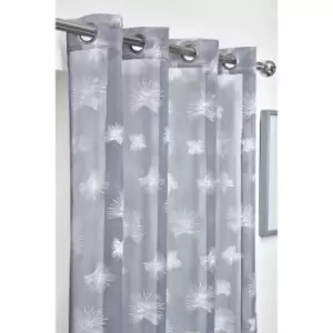 Image of Emma Barclay Whisper Eyelet Voile Curtain 57x54" Silver (pair)