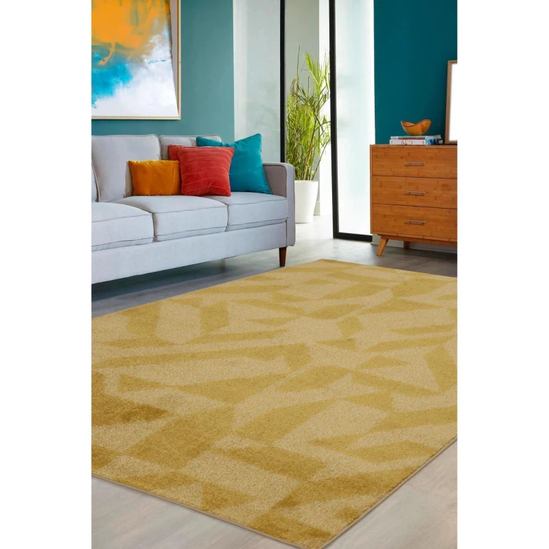 Image of Homemaker Juno Geometric Gold 160x230 Rug, Gold JUNOGEOGOLD160