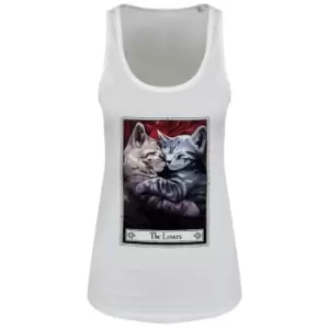 Image of Deadly Tarot Womens/Ladies The Lovers Felis Floaty Vest Top (M) (White)