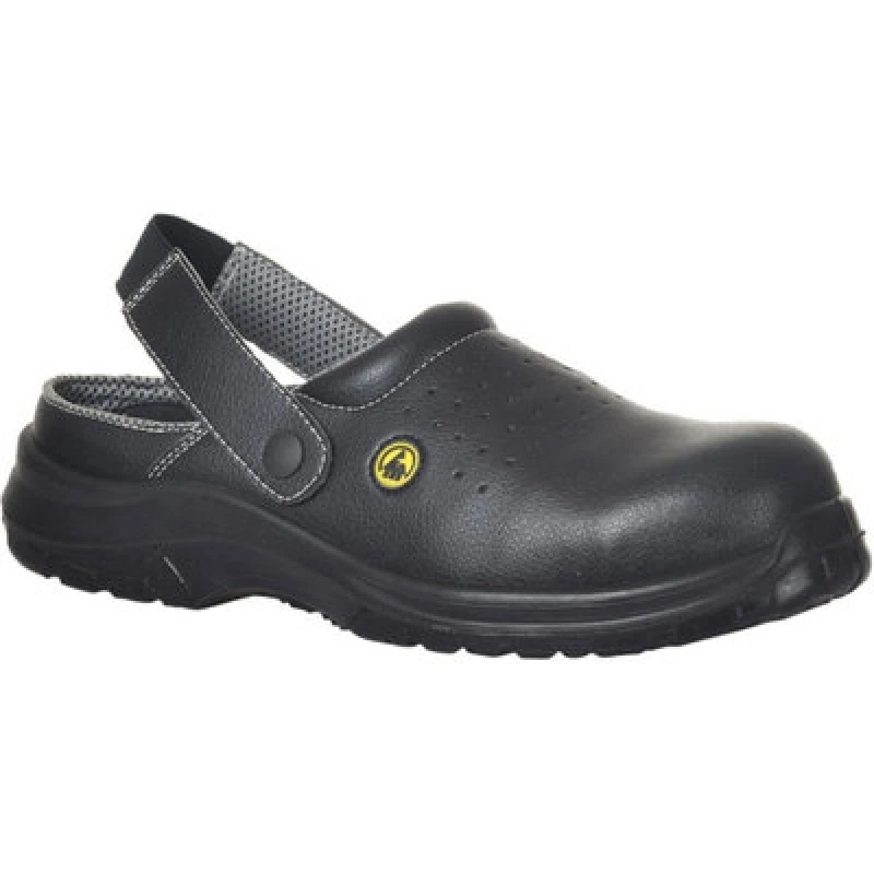 Image of Portwest Compositelite ESD Perforated Safety Clogs FC03BKR35 Colour: Black