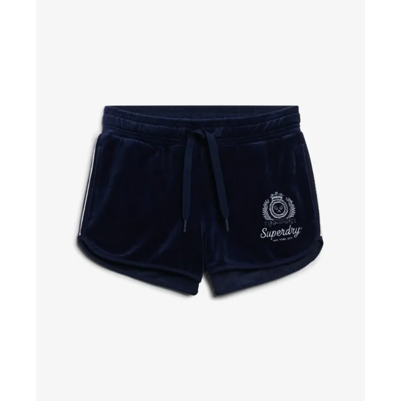 Image of Superdry Velvet shorts For Her Superdry Country Club Bleu Female M