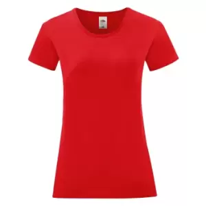 Image of Fruit Of The Loom Womens/Ladies Iconic T-Shirt (XXL) (Red)